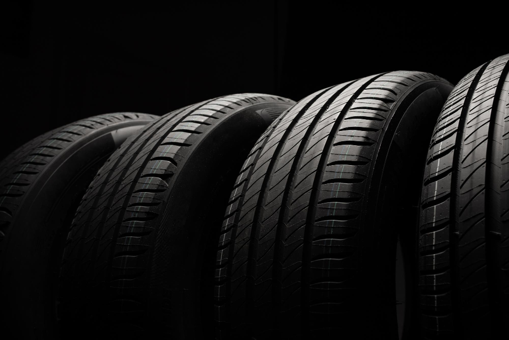 four tyres as background image